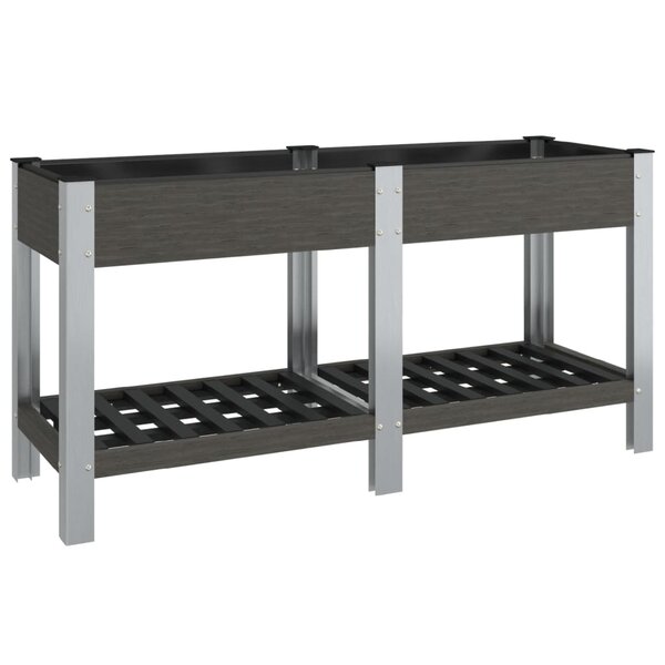 vidaXL Lit surélevé de jardin avec étagère Gris 175x50x75 cm WPC