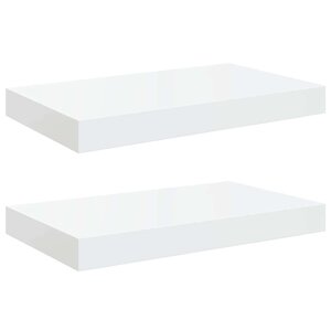 vidaXL Étagère murale flottante 2 Pièces Blanc brillant 40x23x3 8 cm MDF