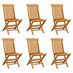 vidaXL Chaises pliables de jardin 6 Pièces Bois de teck solide