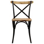 vidaXL Chaises à dossier croisé lot de 4 noir bois de manguier massif