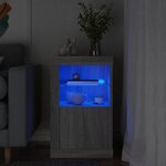 vidaXL Armoire latérale et lumières LED sonoma gris bois d'ingénierie