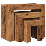 vidaXL Tables basses gigognes 3 Pièces vieux bois bois d'ingénierie