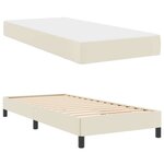 vidaXL Cadre de lit avec matelas Crème 100 x 200 cm tissu