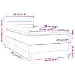vidaXL Sommier à lattes de lit et matelas et LED Bleu foncé 90x190 cm