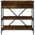 vidaXL Table console chêne fumé 75x34 5x75 cm bois d'ingénierie
