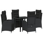 vidaXL Ensemble de salle à manger de jardin 5 pièces Noir Poly Rattan