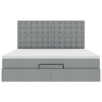 VidaXL Cadre de lit ottoman et matelas gris clair 180x200 cm tissu