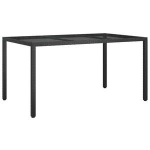 vidaXL Table de jardin pour repas Noir 150 x 90 x 75 cm Poly rotin