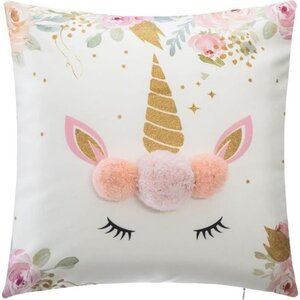 Coussin Licorne pompon