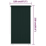 vidaXL Store roulant d'extérieur 120x230 cm Vert foncé PEHD