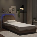 vidaXL Cadre de lit avec LED sans matelas cappuccino 90x200 cm