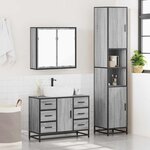 vidaXL Ensemble de meubles de salle de bain 3 Pièces Sonoma gris
