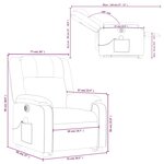 vidaXL Fauteuil inclinable de massage électrique Marron foncé Tissu