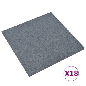 vidaXL Carreaux de protection antichoc 18Pièces Caoutchouc 50x50x3cm Gris