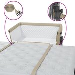vidaXL Lit pour bébé avec matelas Taupe Tissu de lin