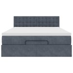 vidaXL Cadre de lit ottoman avec matelas gris foncé 140x200 cm velours