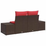 vidaXL Canapé de jardin avec coussin 184 x 62 x 69 cm polyrotin