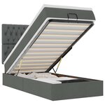vidaXL Lit ottoman avec matelas et LED Gris foncé 80x200cm tissu