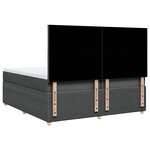 vidaXL Sommier à lattes de lit avec matelas Gris foncé 200x200cm Tissu