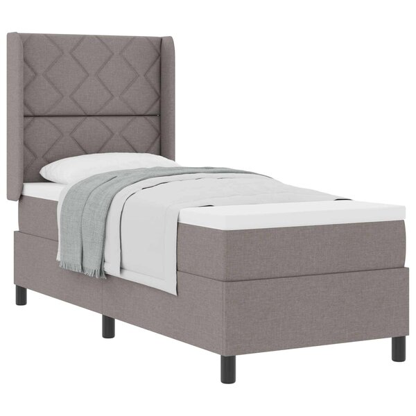 vidaXL Lit à ressorts avec matelas Taupe 200 x 80 cm tissu