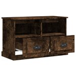 vidaXL Meuble TV chêne fumé 80x35x50 cm bois d'ingénierie