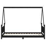 vidaXL Cadre de lit pour enfants noir 90x190 cm bois de pin massif