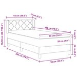 vidaXL Lit à ressorts avec tête de lit Taupe 200 x 90 cm tissu