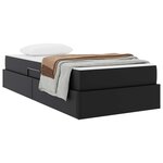 vidaXL Lit avec rangement et matelas avec stockage 2 pc Noir Cuir