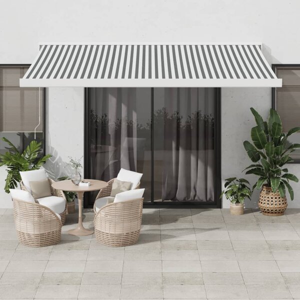 vidaXL Auvent rétractable anthracite et blanc 4 5x3 m tissu/aluminium