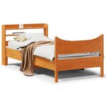 vidaXL Cadre de lit avec tête de lit cire marron 75x190 cm bois de pin