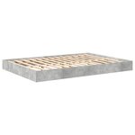 vidaXL Lit Bibliothèque Gris béton 140 x 200 cm Bois d'ingénierie