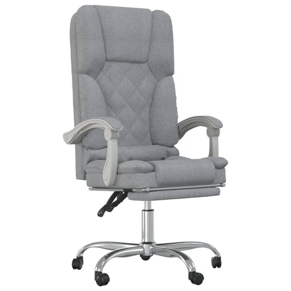 Fauteuil de massage inclinable de bureau informatique étude clair tissu gris 02_0025384