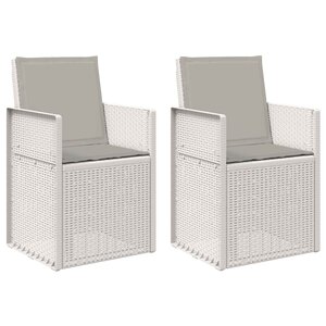 vidaXL Chaises de jardin salle à manger 2 Pièces Blanc et gris clair PP