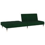 vidaXL Canapé-lit à 2 places vert foncé velours