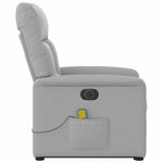 vidaXL Fauteuil inclinable de massage électrique gris nuage tissu