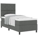 vidaXL Lit à Ressorts avec Matelas Gris Foncé Lit Simple Tissu