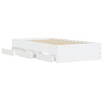 vidaXL Cadre de lit avec tiroirs blanc 90x190 cm bois d'ingénierie