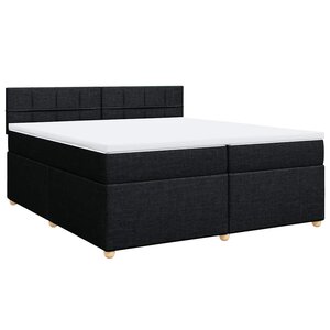vidaXL Sommier à lattes de lit avec matelas Noir 200x200 cm Tissu