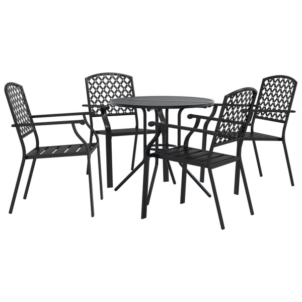 vidaXL Ensemble de chaises de jardin empilables 5 Pièces anthracite