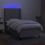 vidaXL Sommier à lattes de lit matelas LED Gris clair 80x200 cm Tissu