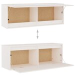 vidaXL Meubles TV 6 Pièces Blanc Bois massif de pin