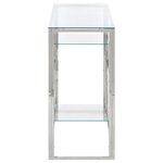 vidaXL Table console argenté acier inoxydable et verre trempé