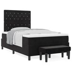 vidaXL Lit à ressorts avec matelas Noir 120 x 200 cm Velours