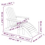 vidaXL Chaises de jardin Adirondack lot de 2 repose-pieds PEHD Blanc