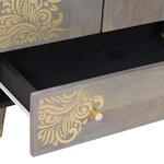 vidaXL Haut Armoire avec étagère Gris et or 60 x 33.5 x 100 cm