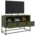 vidaXL Meuble TV vert olive 100 5x39x60 5 cm acier