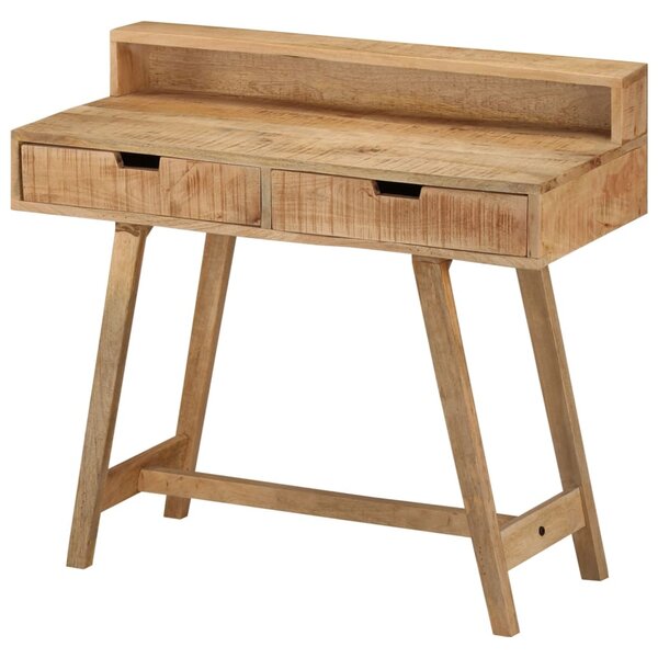 Bureau table poste de travail meuble d'ordinateur informatique étude table poste de travail meuble d'ordinateur informatique étude 100 x 45 x 90 cm bois de manguier brut solide brun 02_0023366