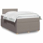 vidaXL Sommier à lattes de lit avec matelas taupe 120x190 cm tissu