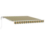 vidaXL Auvent rétractable électrique Vert et jaune 300 x 250 cm