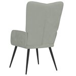 vidaXL Chaise de relaxation Gris clair Velours